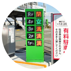 満空表示付きの有料駐車場ゲートサイン